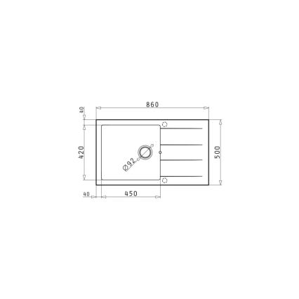 Pyramis 70107111 - Cuba de cozinha ATHLOS 86x50 cm granito/preto