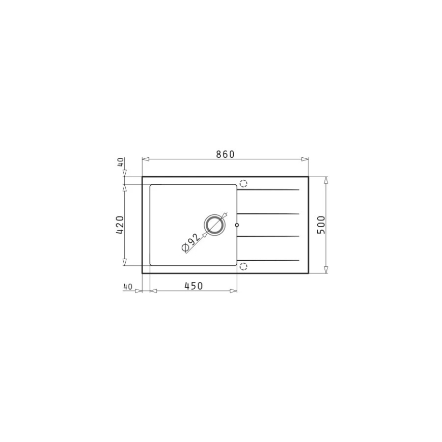 Pyramis 70107311 - Cuba de cozinha ATHLOS 86x50 cm granito/bege