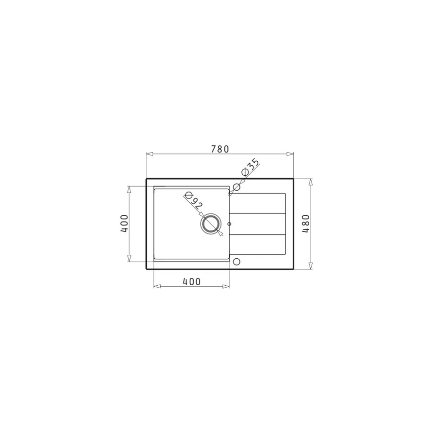 Pyramis 70167101 - Pia de cozinha SPARTA PLUS LUX 78x48 cm granito/preto