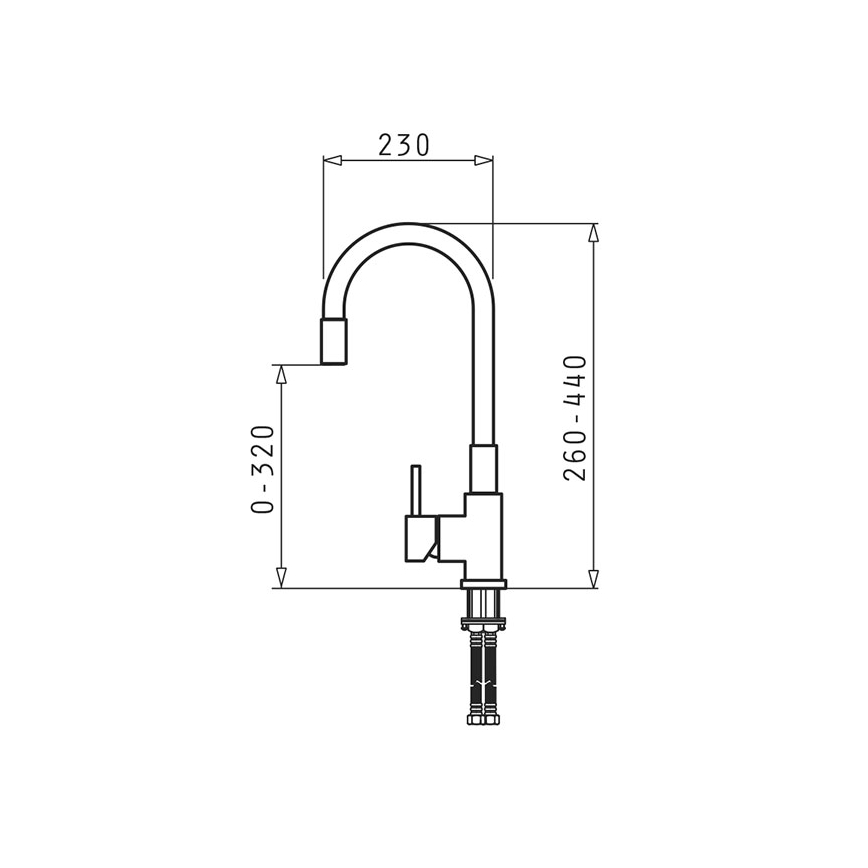 Pyramis 90938101 - Torneira de cozinha com bica flexível FLESSI bege