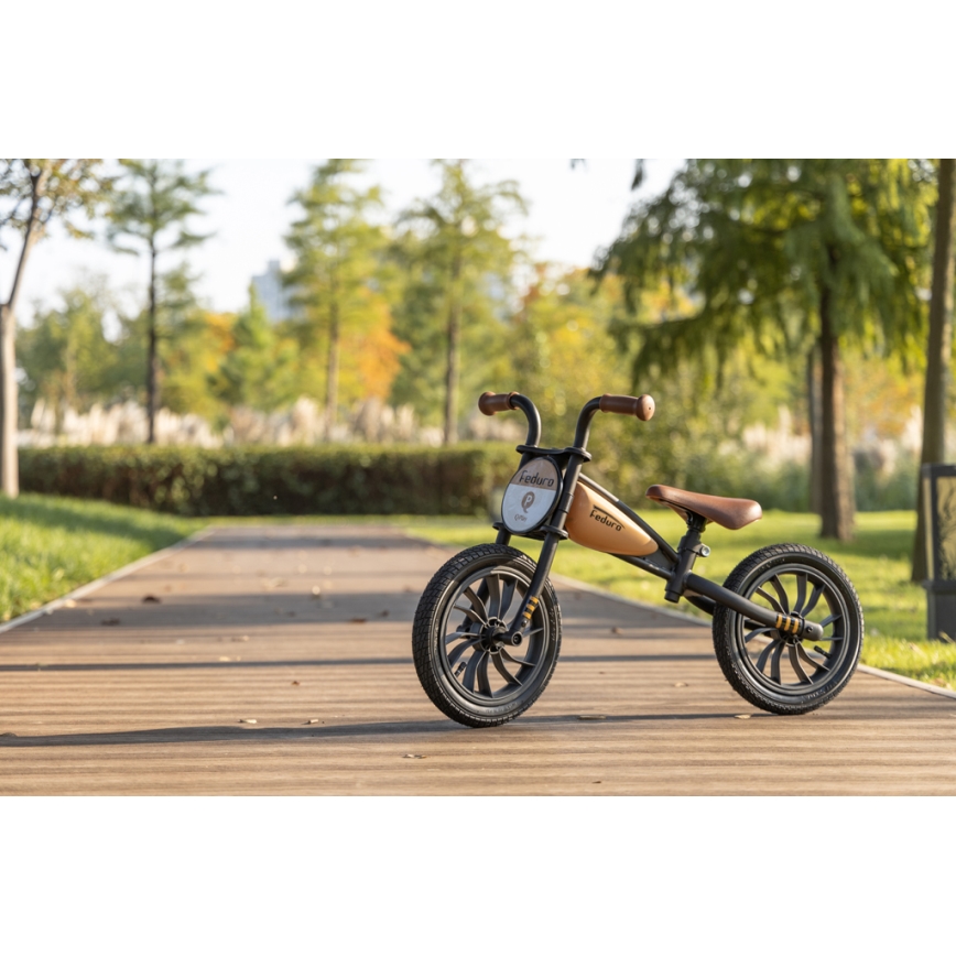 QPlay - Bicicleta de empurrar FEDURO preto/bege