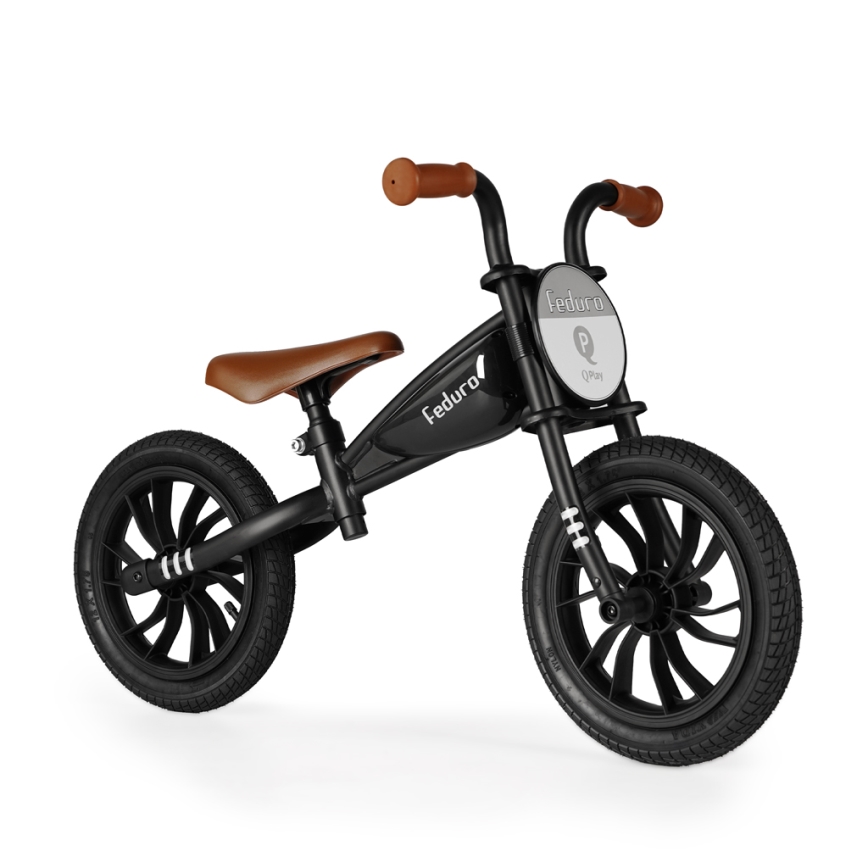 QPlay - Bicicleta de empurrar FEDURO preto/castanho