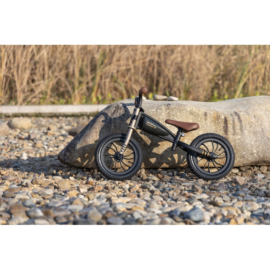 QPlay - Bicicleta de empurrar FEDURO preto/dourado