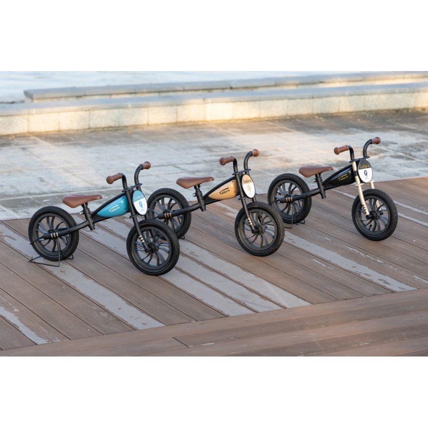 QPlay - Bicicleta de empurrar FEDURO preto/dourado