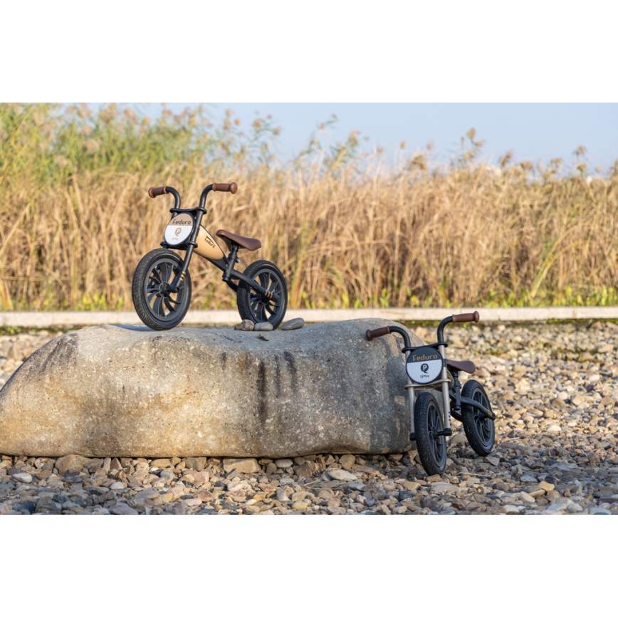 QPlay - Bicicleta de empurrar FEDURO preto/dourado