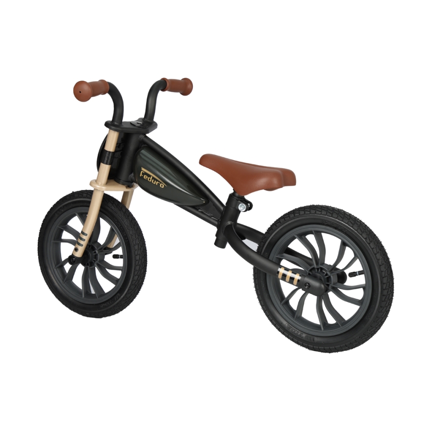 QPlay - Bicicleta de empurrar FEDURO preto/dourado