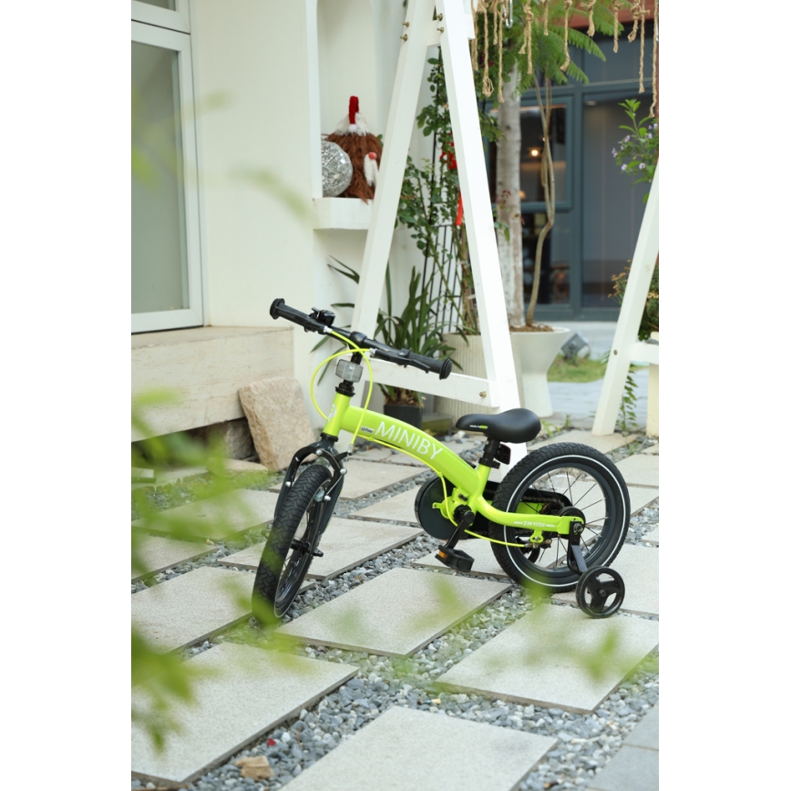 QPlay - Bicicleta infantil 14 MINIBY 3 em 1 verde