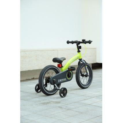 QPlay - Bicicleta infantil 14 MINIBY 3 em 1 verde