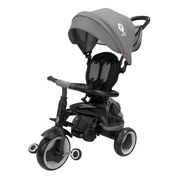 QPlay - Triciclo infantil 3 em 1 RITO EVA PLUS cinzento