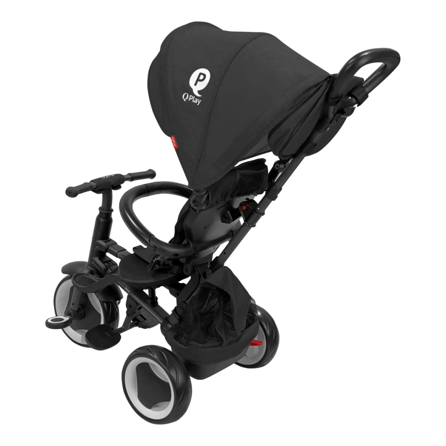 QPlay - Triciclo infantil 3 em 1 RITO EVA PLUS preto