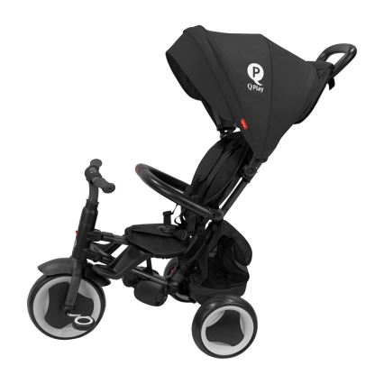QPlay - Triciclo infantil 3 em 1 RITO EVA PLUS preto
