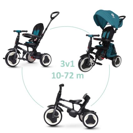 QPlay - Triciclo infantil 3 em 1 RITO EVA PLUS turquesa