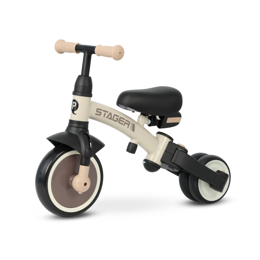 QPlay - Triciclo infantil 3 em 1 STAGER bege