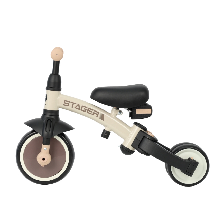 QPlay - Triciclo infantil 3 em 1 STAGER bege