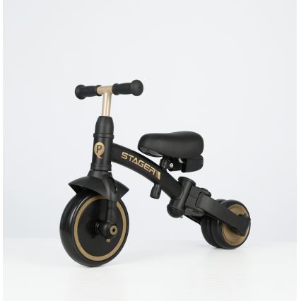 QPlay - Triciclo infantil 3 em 1 STAGER preto