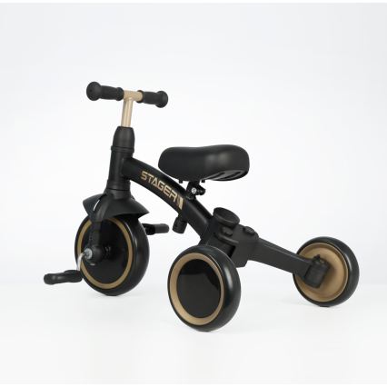 QPlay - Triciclo infantil 3 em 1 STAGER preto