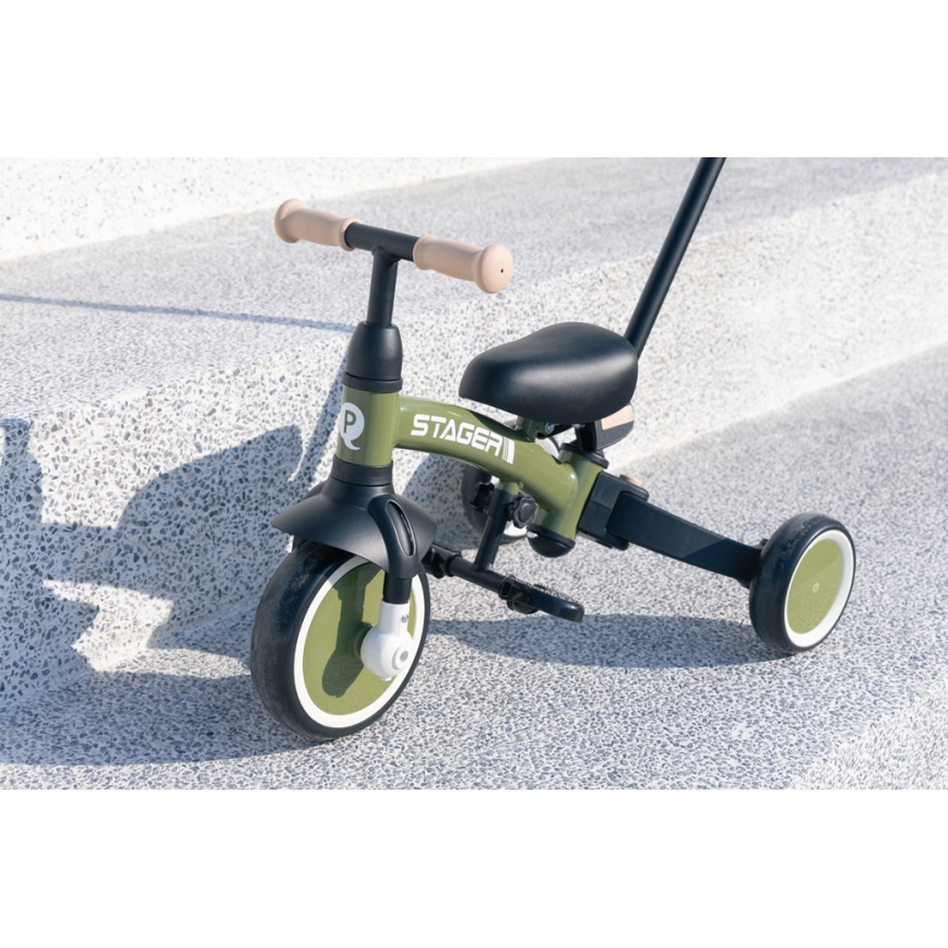 QPlay - Triciclo infantil 3 em 1 STAGER verde