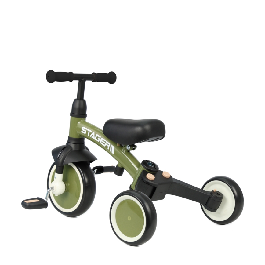 QPlay - Triciclo infantil 3 em 1 STAGER verde