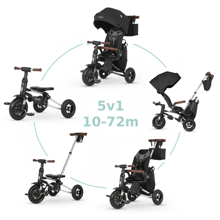 QPlay - Triciclo infantil 5 em 1 NOVA DELUXE preto