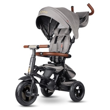 QPlay - Triciclo infantil 6 em 1 RITO DELUXE cinzento