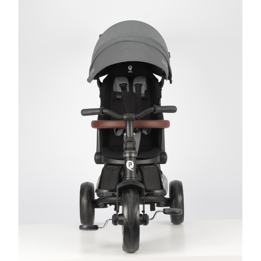 QPlay - Triciclo infantil 7 em 1 COMFO MAX cinzento