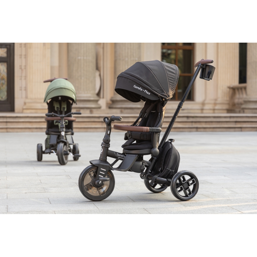 QPlay - Triciclo infantil 7 em 1 COMFO MAX preto