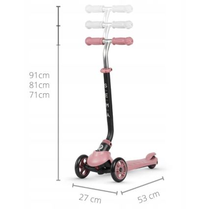 QPlay - Trotinete de criança 4em1 SEMA rosa