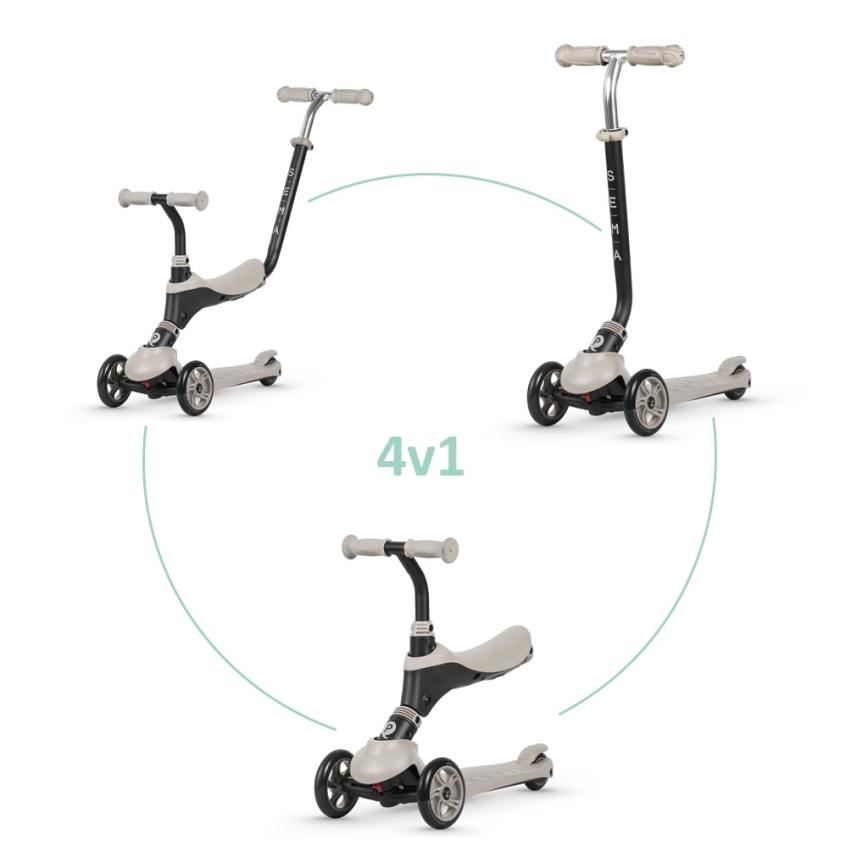 QPlay - Trotinete infantil 4 em 1 SEMA bege