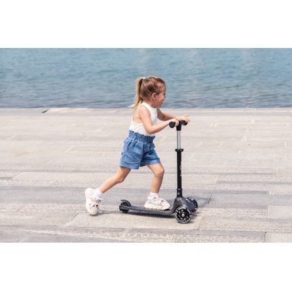 QPlay - Trotinete infantil SPARKLING com rodas LED preta