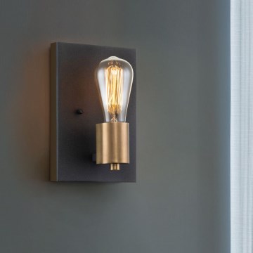 Quintiesse - Aplique de parede SILAS 1xE27/60W/230V preto/dourado