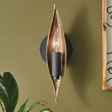 Quintiesse - Aplique de parede WILLOW 1xE14/40W/230V dourado/preto
