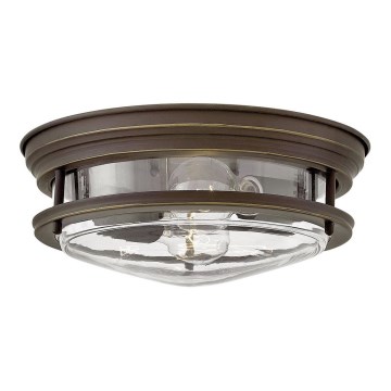 Quintiesse - Candeeiro de tecto exterior HADRIAN 2xE27/40W/230V diâmetro 27,8 cm IP44 bronze