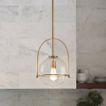 Quintiesse - Candeeiro suspenso com haste SOMERSET 1xE27/60W/230V diâmetro 28,9 cm bronze