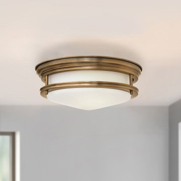 Quintiesse - Luminária de tecto para exterior HADRIAN 2xE27/40W/230V Ø 30,5 cm IP44 acabamento em bronze
