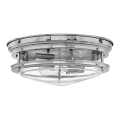 Quintiesse - Luminária de teto para exterior HADRIAN 2xE27/40W/230V diâmetro 27,8 cm IP44 cromado brilhante