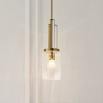 Quintiesse - Lustre com haste KIMROSE 1xE27/60W/230V Ø 17,8 cm dourado