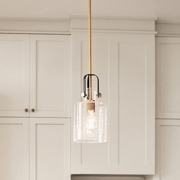 Quintiesse - Lustre com haste KITNER 1xE27/60W/230V Ø 18 cm dourado/preto
