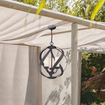 Quintiesse - Lustre de exterior com corrente BLACKSMITH 3xE14/40W/230V Ø 40,7 cm IP44 preto