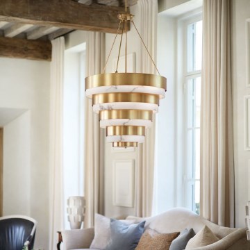 Quintiesse - Lustre de haste ECHELON 8xE14/40W/230V dourado