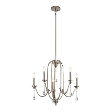 Quintiesse - Lustre de haste KARLEE 5xE14/60W/230V, Ø 61 cm, acabamento cromado fosco