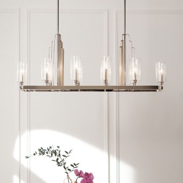 Quintiesse - Lustre de haste KIMROSE 10xE14/40W/230V cromo brilhante