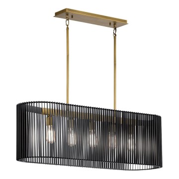 Quintiesse - Lustre de haste LINARA 5xE27/60W/230V preto/dourado
