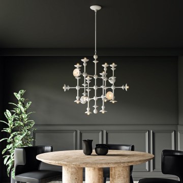 Quintiesse - Lustre em haste CADENCE 18xE14/40W/230V branco