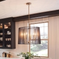 Quintiesse - Lustre em haste LINARA, 6xE14/60W/230V, diâmetro 66 cm, preto/dourado