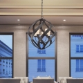 Quintiesse - Lustre exterior com corrente BLACKSMITH 5xE14/40W/230V Ø 66,4 cm IP44 preto