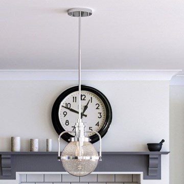 Quintiesse - Lustre exterior em haste TRIOCENT 1xE27/40W/230V IP44 cromado brilhante