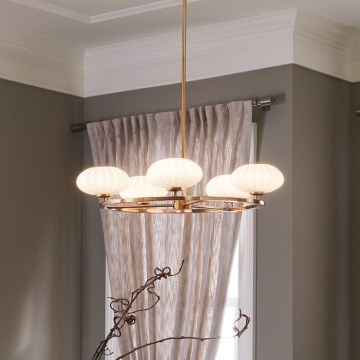 Quintiesse - Lustre LED para casa de banho em haste PIM 5xG9/3W/230V Ø 71,1 cm IP44 dourado