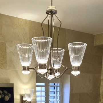 Quintiesse - Lustre LED suspenso em haste para casa de banho KAYVA LED/24W/230V IP44 cromado brilhante