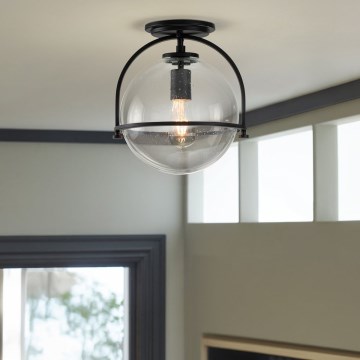 Quintiesse - Plafon SOMERSET 1xE27/60W/230V Ø 28,2 cm preto