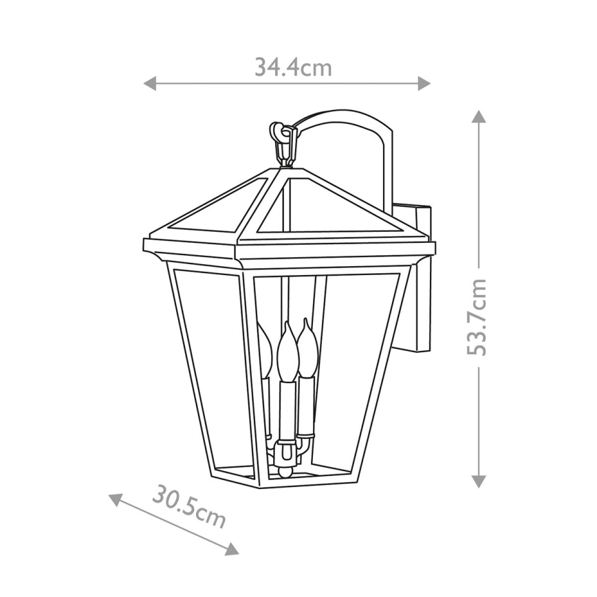 Quintiesse - Candeeiro de parede exterior ALFORD L 3xE14/40W/230V IP44 preto
